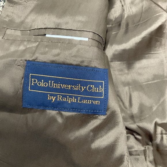 42R Polo University Club $595 Blazer Men Brown Check Wool Ralph Lauren J… - Picture 5 of 10